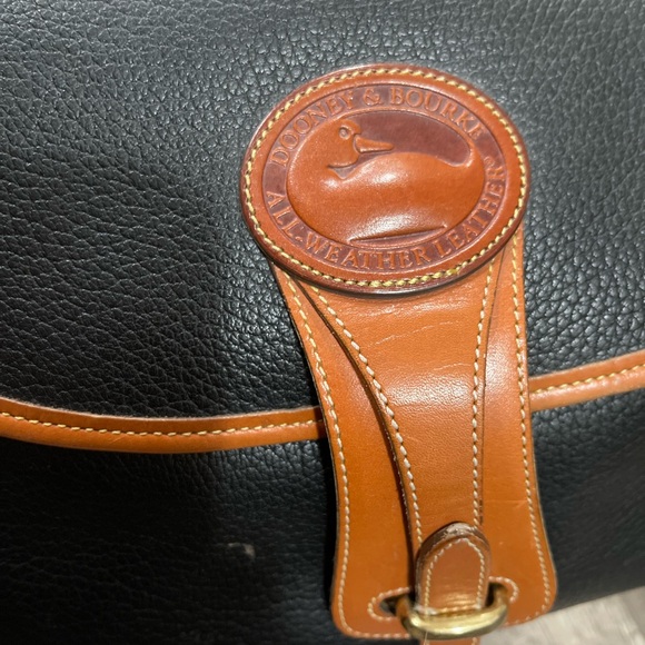 Dooney & Bourke all weather leather black preppy crossbody satchel Lagenlook Y2K - Picture 5 of 14